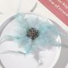Handmade Feather Brooches Exquisite Pearl Crystal Flower Corsage Hair Accessories Lace Artificial Flower for Pin