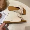 Bow Maternity Slippers Women's Summer Wear Flat Bottom Fashionable Versatile Word Soft Bottom Comfortable Non-slip Cool Slippers