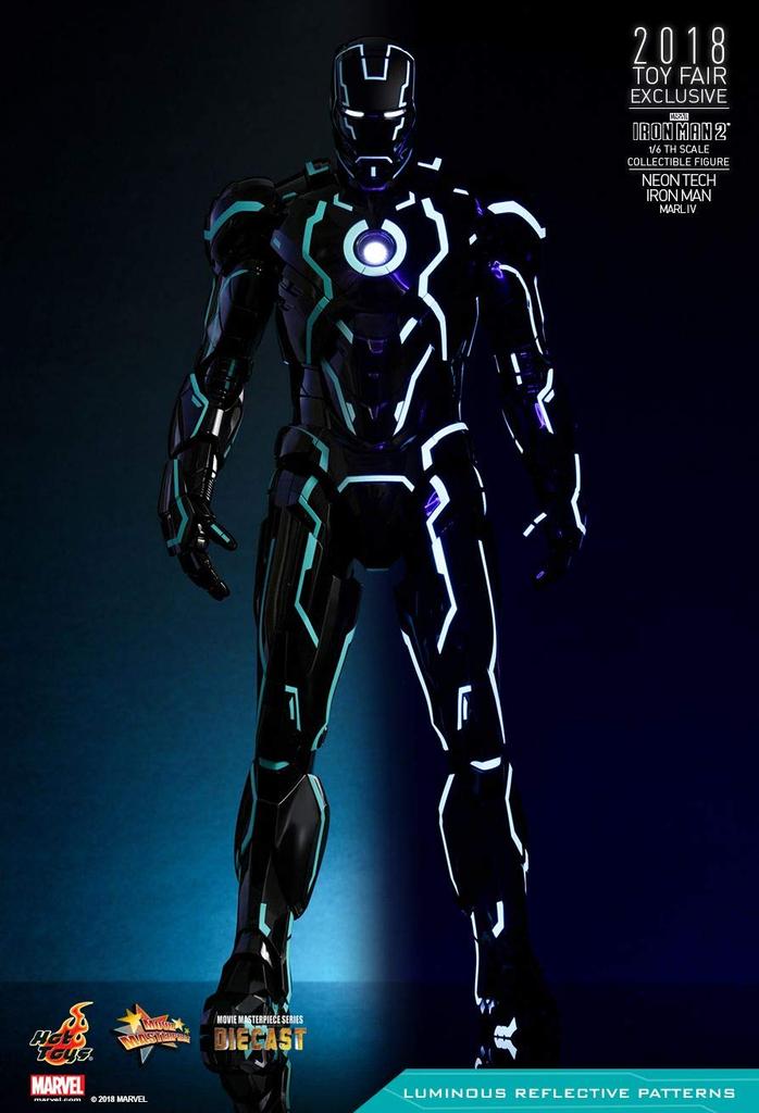 Movie Masterpiece DIECAST Iron Man 2 Iron Man Mark IV Neon Tech Version 1/6