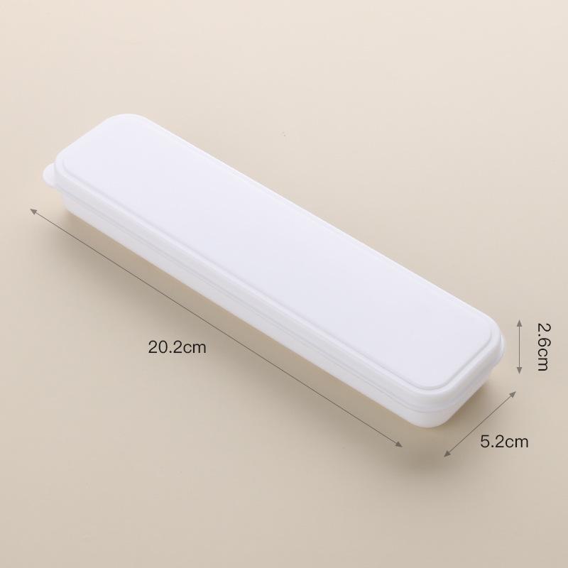 Compact Travel Cutlery Set: Transparent Clip-on Box with Dustproof Chopsticks, Spoon, and Fork for Students