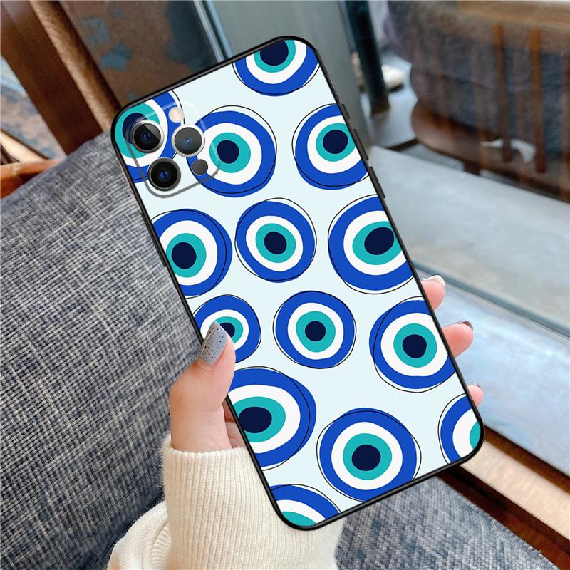 Evil Eye Lucky Eye Blue Phone Case For iPhone 16 15 14 13 12 11 Pro Max 12 13 mini XR 15 16 Plus 16e Cover Shell