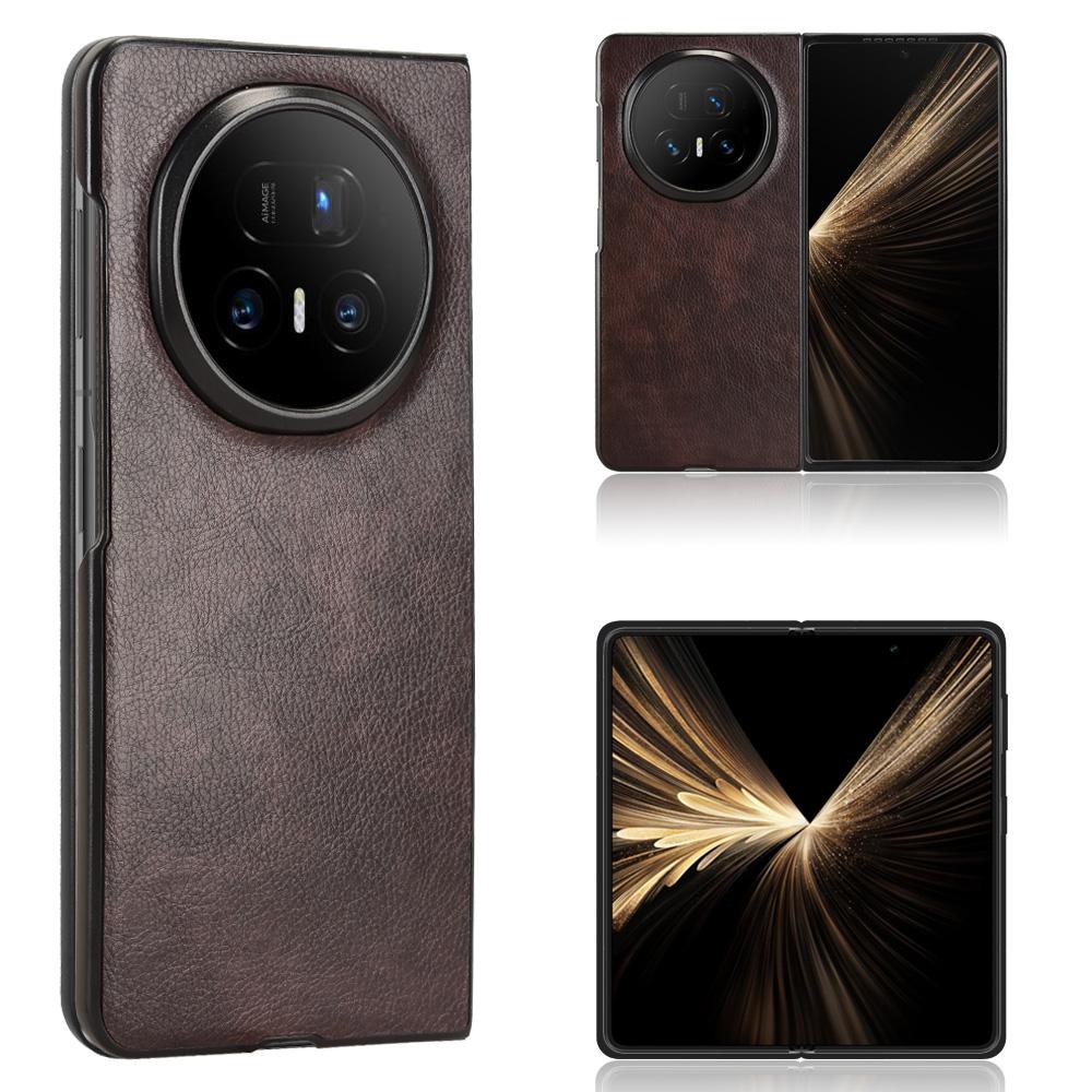 For Honor Magic V5 5G Case Litchi Texture PU Leather + PC Phone Cover