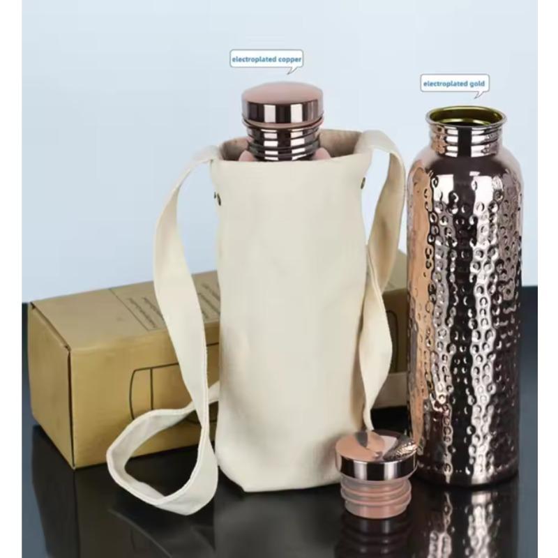 Heiß 800ML Kupfer Trinkflasche Hämmer Muster Auslaufsicher Sport Wasserflasche Outdoor Radfahren Fitnessstudio Fitness Reise Trinkbecher li