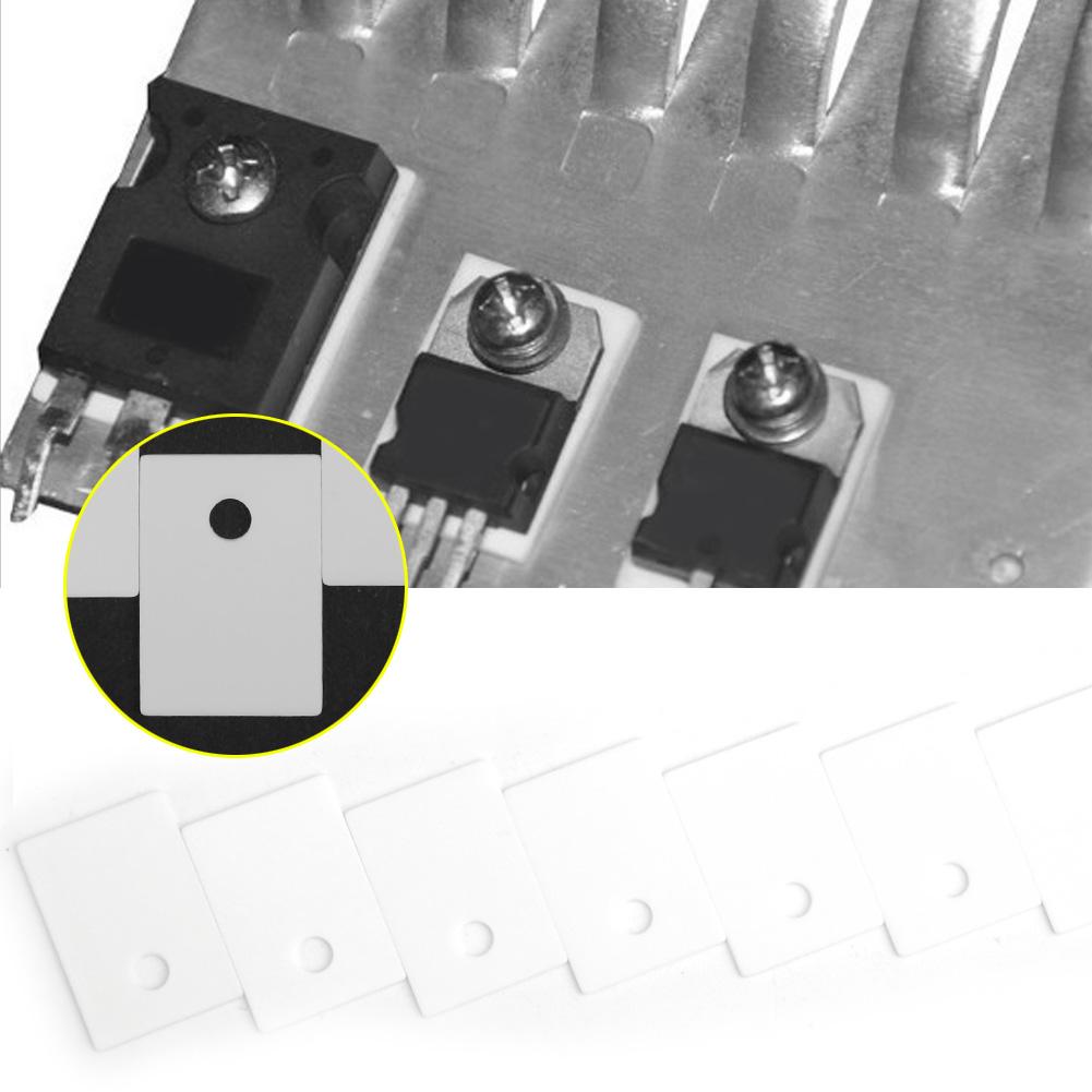 100PCS  TO220  Alumina Ceramic Insulating Sheet 3.2mm Hole MOS Transistor IGBT Cooling Pad