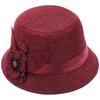 Linen Material Fedora Hat Floral Design Bowler Hat Vintage European Bucket Hat  Formal Events