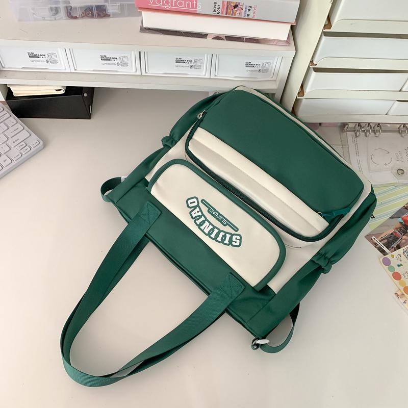 Student Shoulder Bag Contrast Color Crossbody Bag Women's Commuter Class Handbag