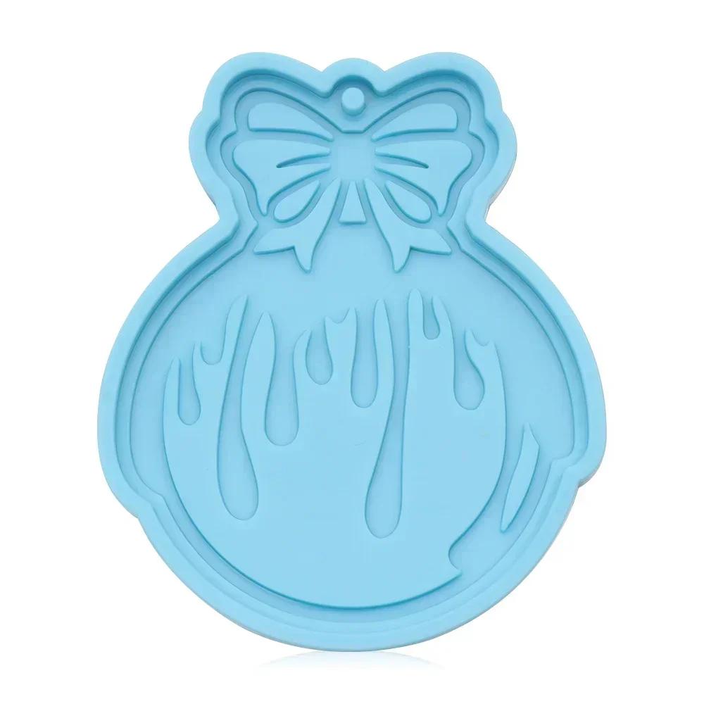 Christmas Ball Silicone Mould Keychain Pendant Epoxy Resin Crafts Silicone Mold Candy Chocolate Xmas Jewelry Pendant Making Mold
