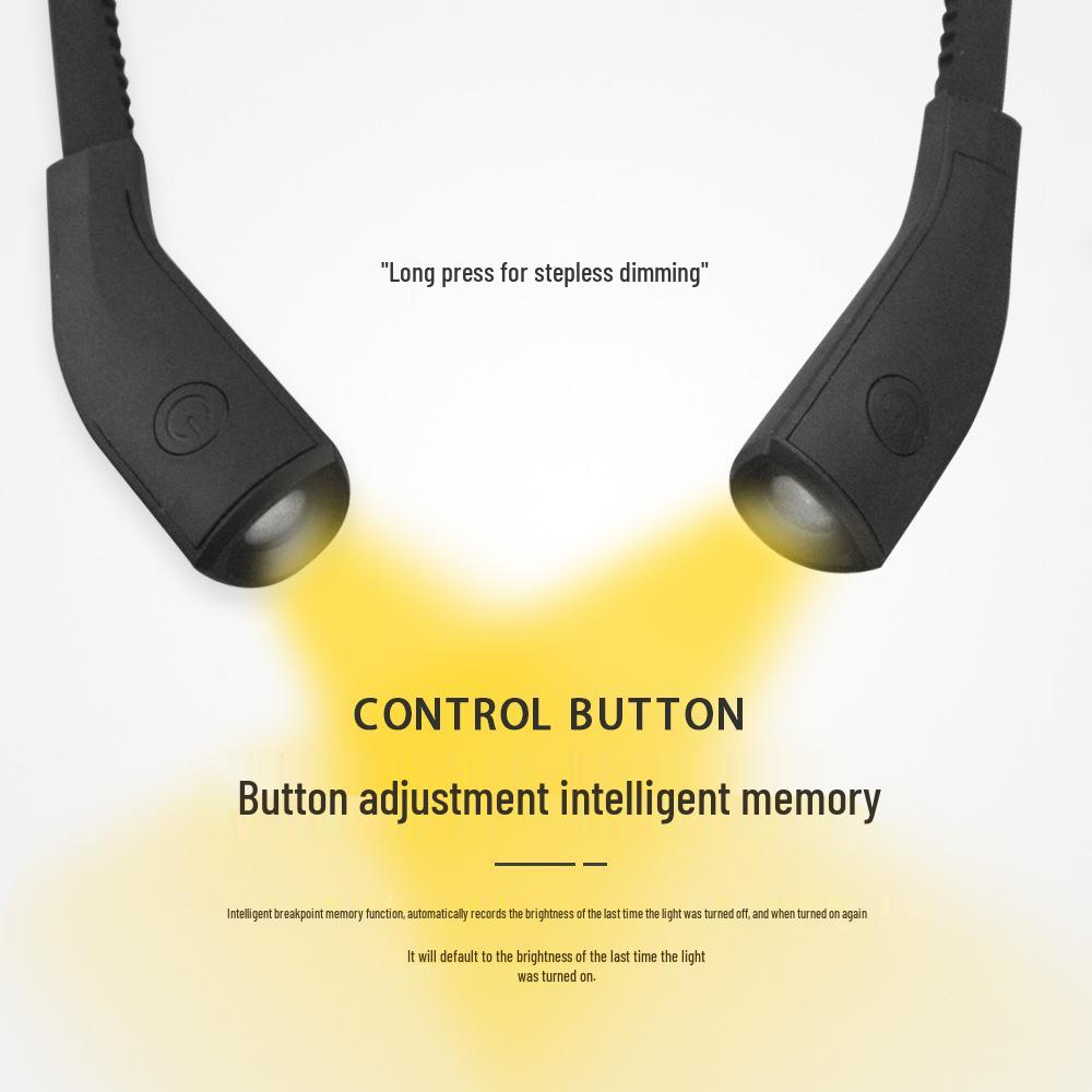 Portable Neck-Hanging LED Reading Light with Eye Protection & USB Charging for Students & Night Running