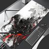 Mond Samurai Wolf Mauspads PC Cool Roter Anime Junge Tastaturteppich Gamer Schrank Mauspads Laptop Schwarz und Weiß Erweiterte Schreibtischmatte