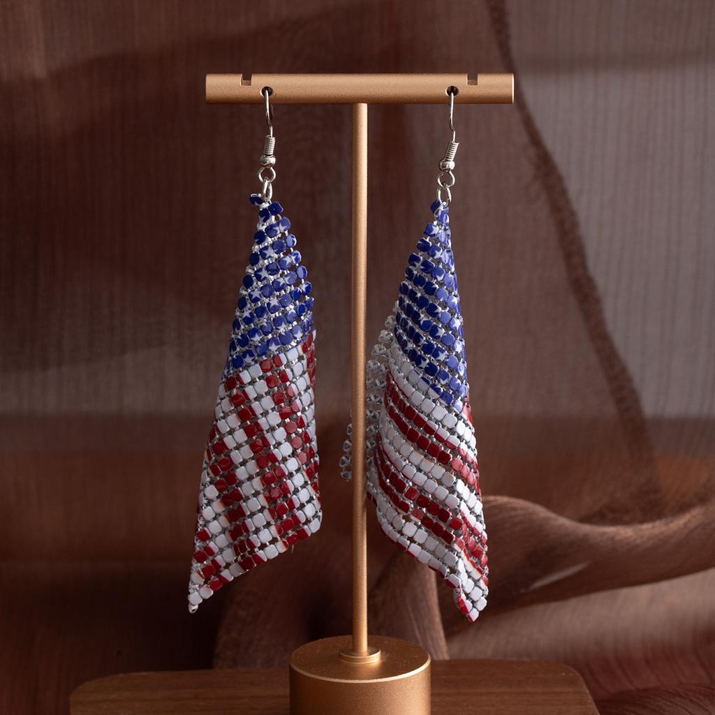 Fashion Personality Temperament Exaggerated Style Earrings Rainbow Christmas Aluminum Sheet Metal Mesh Earrings Temperament Design Earrings