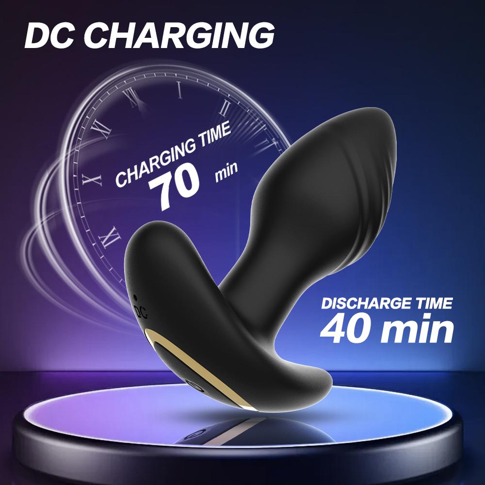 Light-up Rose Vibrating Anal Butt Plug With12 Frequency Vibration Remote Control Anal Plug Massager Vibrators Sex Toys for Adult