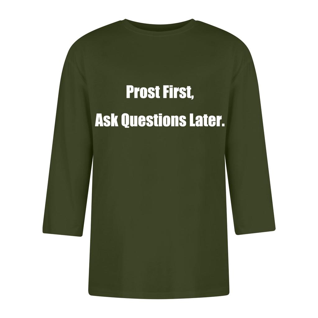 Men's fashionable casual round-neck three-quarter sleeve top T-shirt