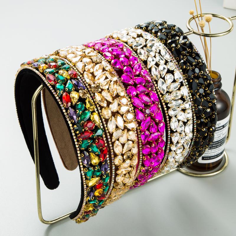 Kingcome New Fashion Personality Rhinestone Headbands Ins Style Versatile Baroque Full Diamond Headband Hair Accessories
