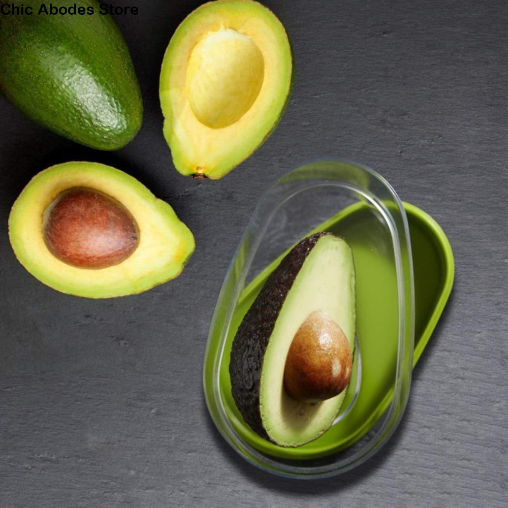 2 Piece Cute Sealed Avocado Preservation Box Removable Space Saving Avocado Keeper Plastic Fruit Storage Box Lunch