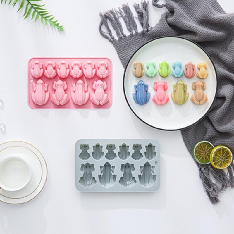 Silicone Chocolate Molds 10 Cavity Frogs Shape Mould for Candy Bonbons and Pastry Baking Tool Kitchen Supplies