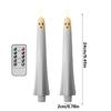 2pcs Flameless Flickering LED Candles Light Ghost Face Taper Candles with Remote Control and Timer Halloween Holiday Decorations