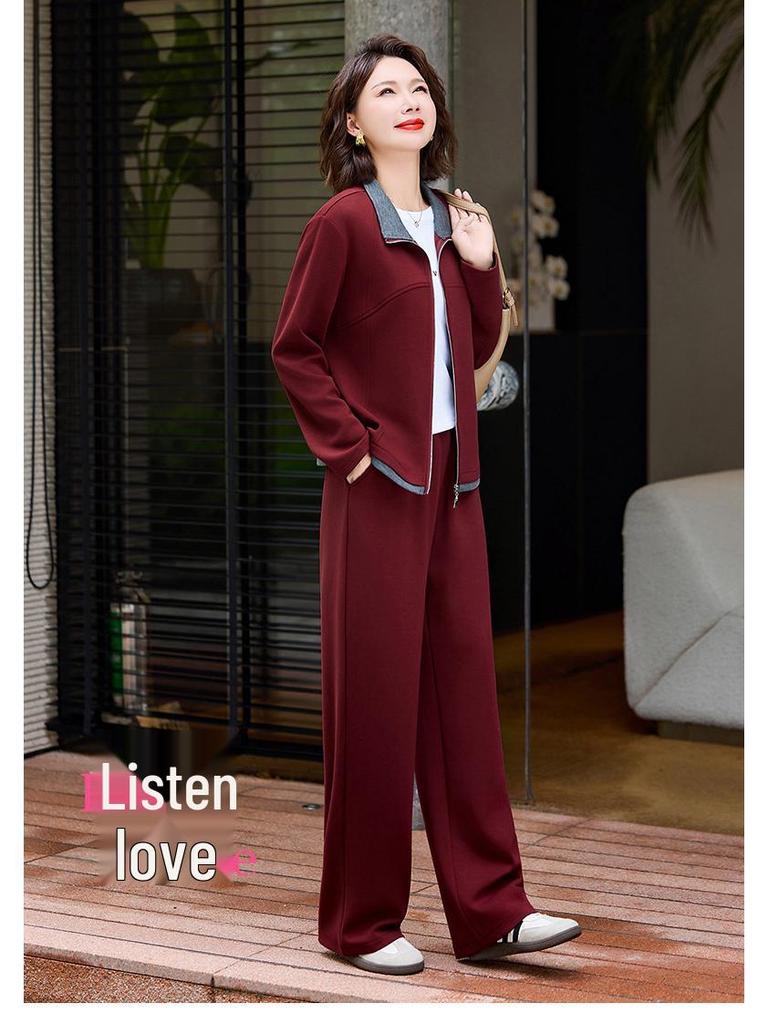 2025 Trendy Autumn Cardigan Sweatshirt Set for Stylish Middle-aged & Elderly Women - Versatile Two-piece Outfit