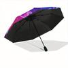 1pc Ghost Neon Automatic Open/Close Umbrella with Windproof, Functional Design, 8-Rib Sturdy Canopy, Durable Ribs,070