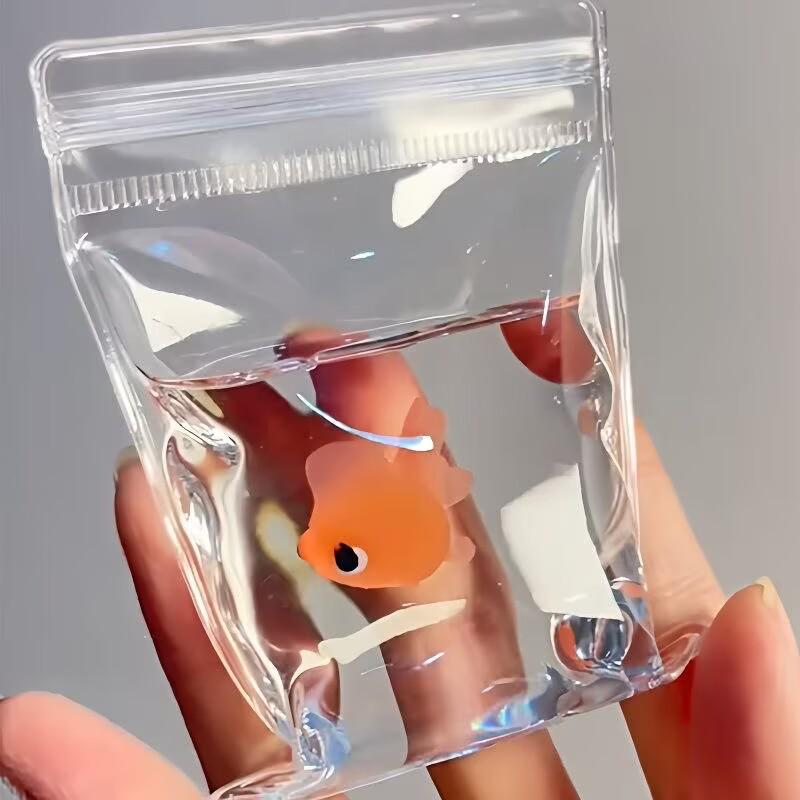Goldfisch Beutel Quetschspielzeug: Transparenter Silikon-Krebs zur Stressbewältigung & Kreatives Geburtstagsgeschenk