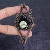 Black Onyx Shiva Shell Gemstone Handmade Copper Wire Wrap Pendant 4.22" Y2z64