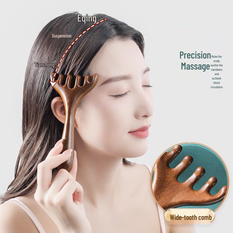 

Sandalwood Five-Claw Scalp Massage Comb and Hairdressing Tool