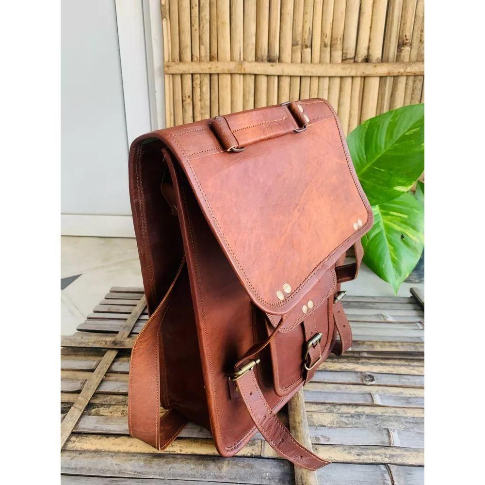 Ručně vyráběná hnědá taška přes rameno z kozí kůže Messenger ( Free Sling Brown 2 Velikost sáčku – 9 x 7 x 3 palce )