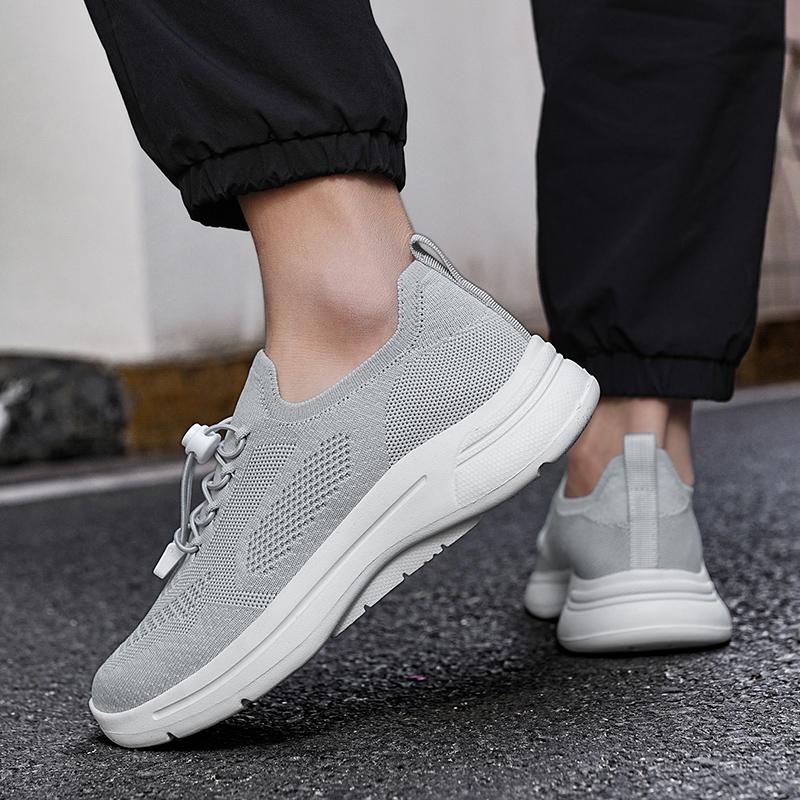 Men's Spring Summer Woven Sneakers Breathable Adjustable Buckle Durable Outdoor Running Workout Shoes