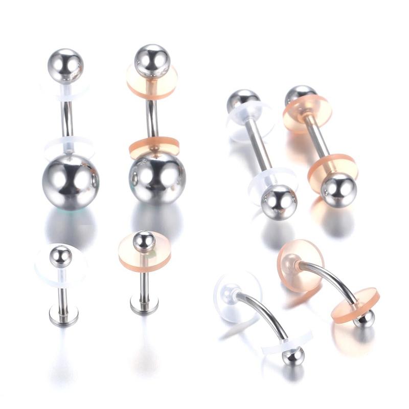 50x 7mm Clear Disc Pads Stabilizer Plastic Earring Back Stopper Clear Silicone Earrings Back for Piercing Bumps