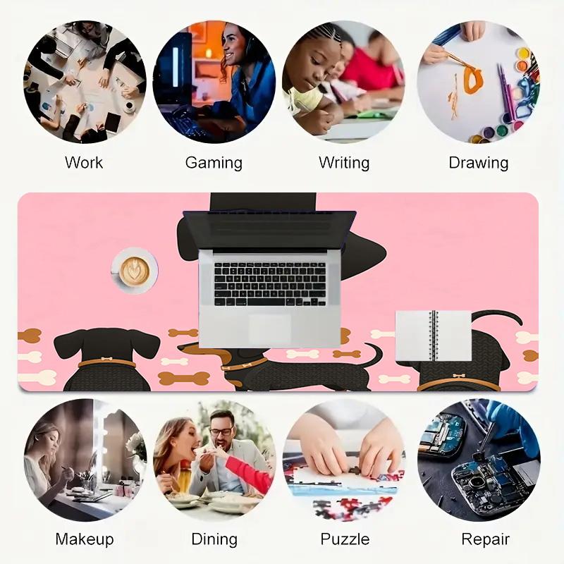 Dachshund Dogs Xl Gaming Mouse Pad Nonslip Rubber Base Stitched Edge Waterproof Desk Mat For Pc Laptop Gamer Office Computer Accessories C927212