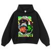Sweat à capuche oversize en coton pour homme - Sweatshirt Streetwear Coupe ample avec imprimé délavé vintage et manches tombantes