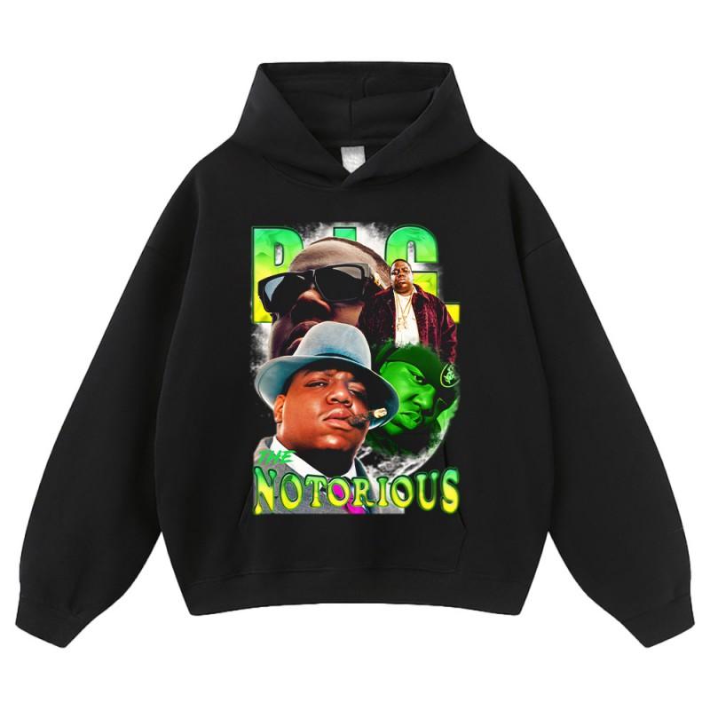 Sweat à capuche oversize en coton pour homme - Sweatshirt Streetwear Coupe ample avec imprimé délavé vintage et manches tombantes