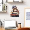 Cartoon Owl Studying Wall Sticker for Kids Room Nursery Library Educational Wall Decor