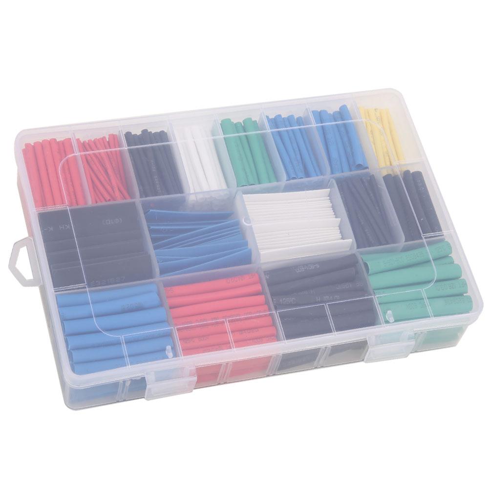 670pcs Mixed Colored Heat Shrink Tubing Wrap Cable Sleeve Shrinkable Tube