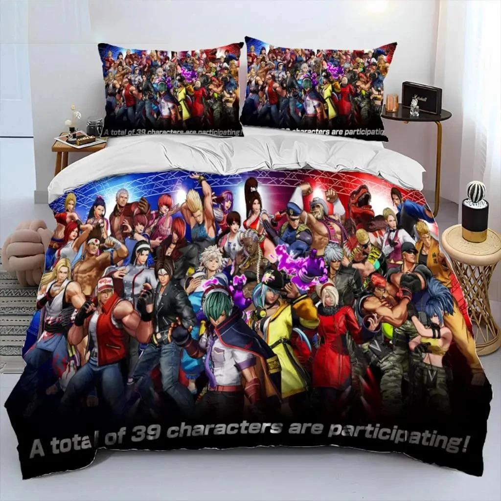 Game King Of Fighters Retro Bedding Set Boys Girls Twin Queen Size Duvet Cover Pillowcase Bed Kids Adult Home Textileextile Tool