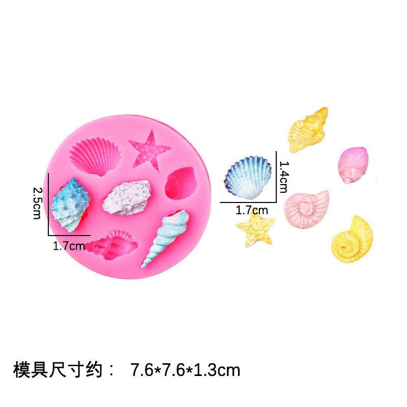 Seashell Conch Starfish Fish Under the Sea Style Pastry Baking Molds for Cookie Candy Marine Theme Cake Fondant Silicone Mold