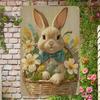 D Tin paintingVintage Easter Bunny Metal Tin Sign Rustic Spring Wall Decor for Kitchen Garden Home X Inch