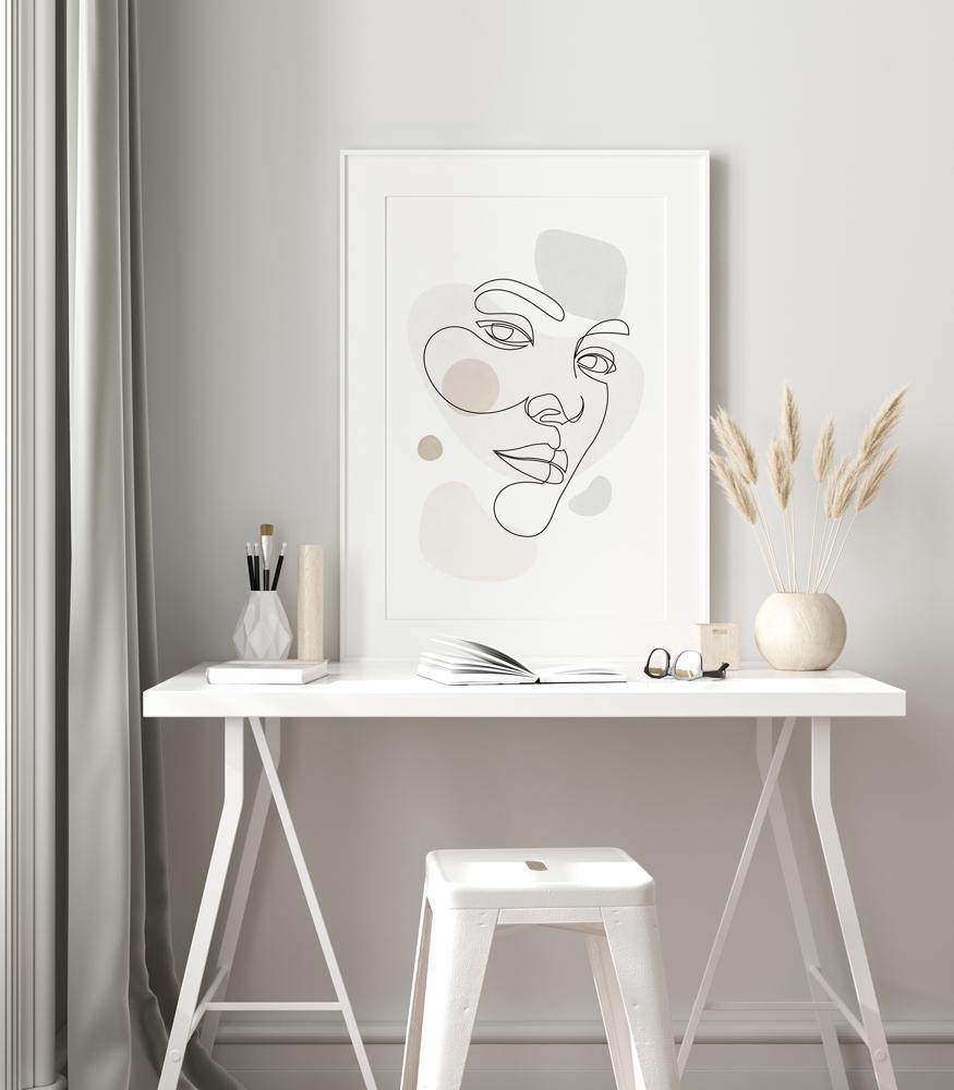 Affiche portrait visage pastels