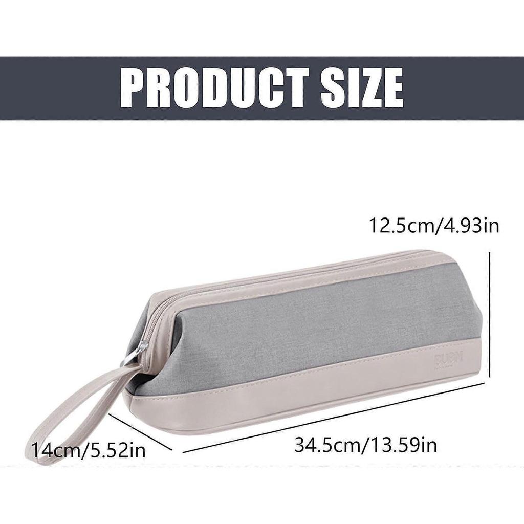 Hair Dryer Travel Case Dark Gray Protective PU Bag for Hair Styling Tools with Zipper Closure