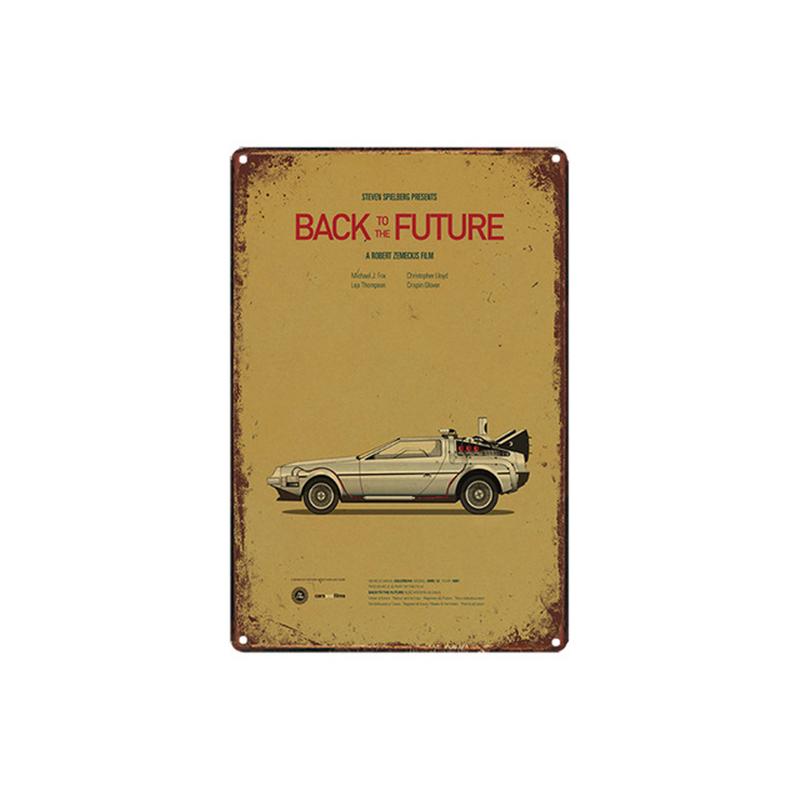 Zpátky do budoucnosti Slavný Sci-Fi Film Plechová cedule Kovová Železná deska Malba Retro Klasický Plakát Bar Ložnice Nástěnná Samolepka Umění Pl s