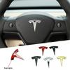 Für Model 3 ModelS X ModelY 5,5x5,5cm Auto Lenkrad Aufkleber Metall Innenraum Umbau Aufkleber Zubehör