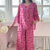 Improved cheongsam cotton silk pajamas women's spring and summer seven-quarter sleeves new Chinese style loungewear suit can be worn outside large