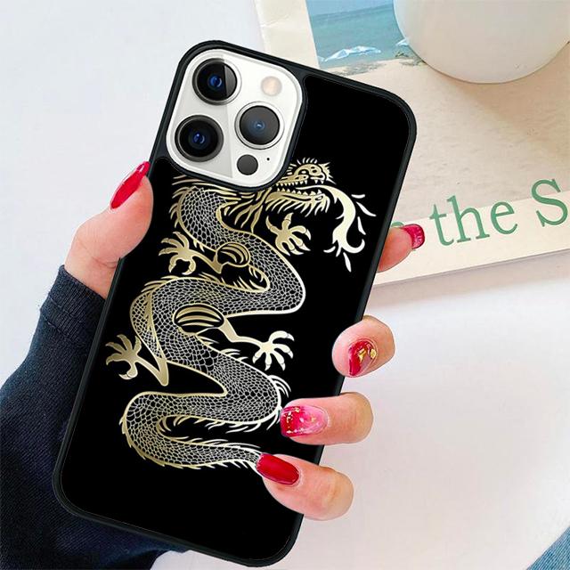 Traditional chinese Golden Dragon Phone Case Cover For iPhone 17 Air 15 16 Pro Max 14 13 12 11 Pro Max Plus