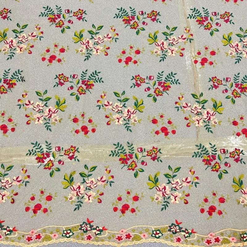 1/3yard Flower Embroidery Lace Fabric Soft Women Wedding Dress For DIY Handmade Sewing Lace Embroidery Fabric Crafts