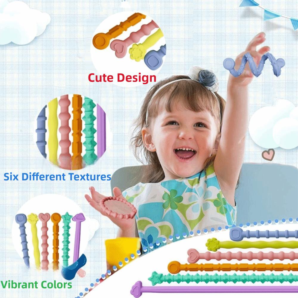 6Pcs Pressure Relief Fingertip Sensory Ring Educational Flexible Fidget Sticks  Airplane