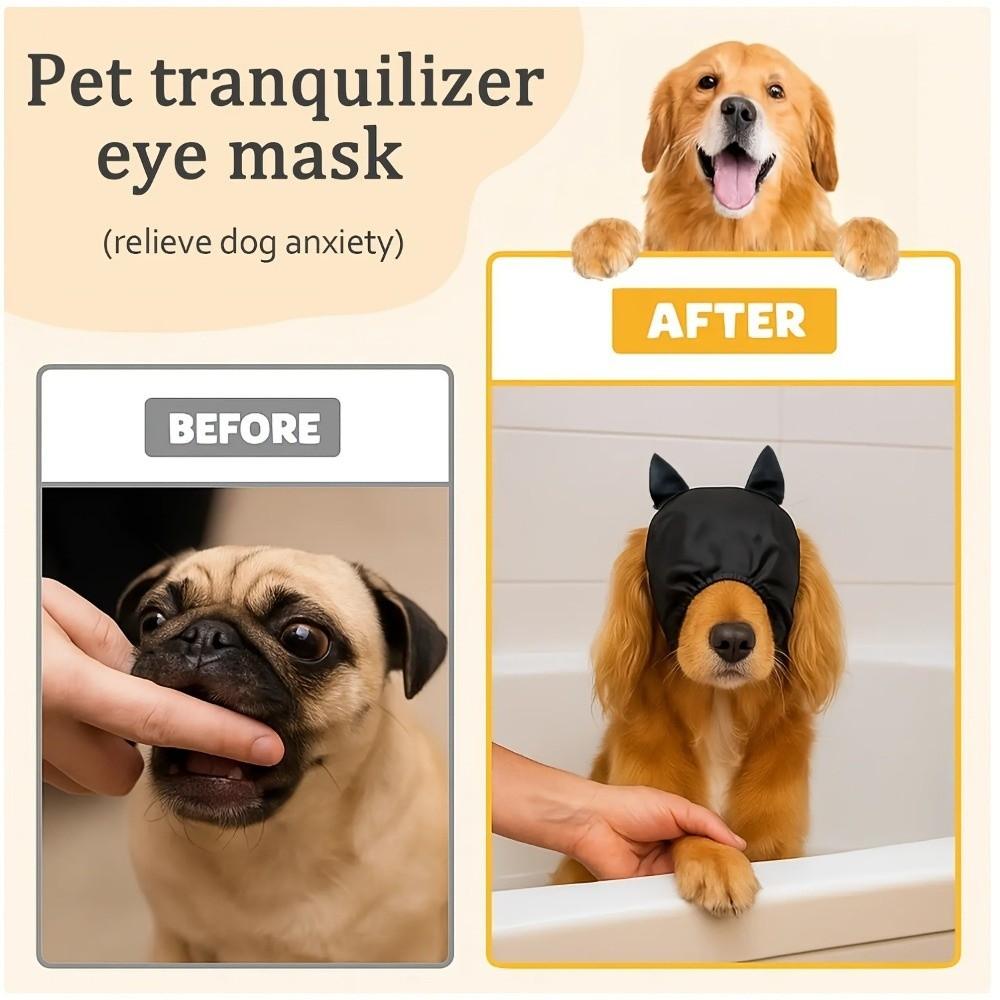 Noise Reduction Dog Pacify Eye Mask Anti Startle Light Blocking Dog Placate Headgear Comfort Fit Stabilization