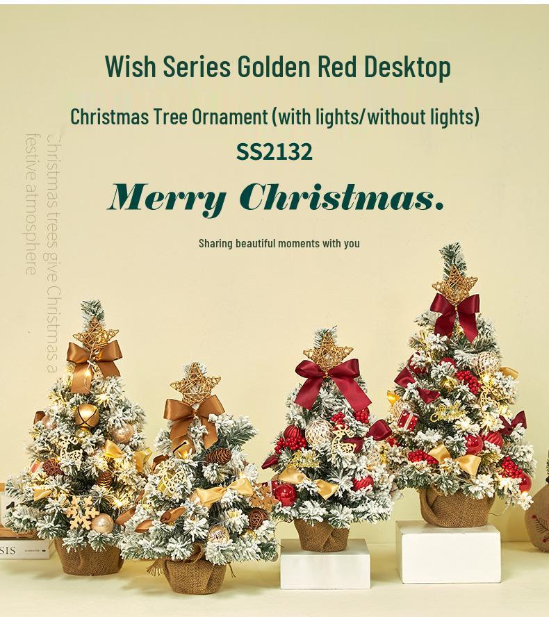 Compact 0.6m Christmas Tree Decoration Set for Home & Desktop