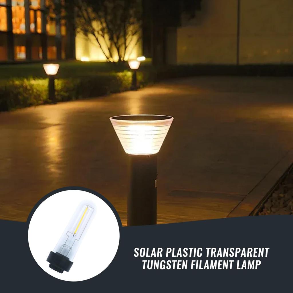 8PCS Solar Light Bulb Replacement 3V Clear Plastic LED Filament Bulbs Warm White Energy Efficient Garden Light for Outdoor Patio Weather Resistant