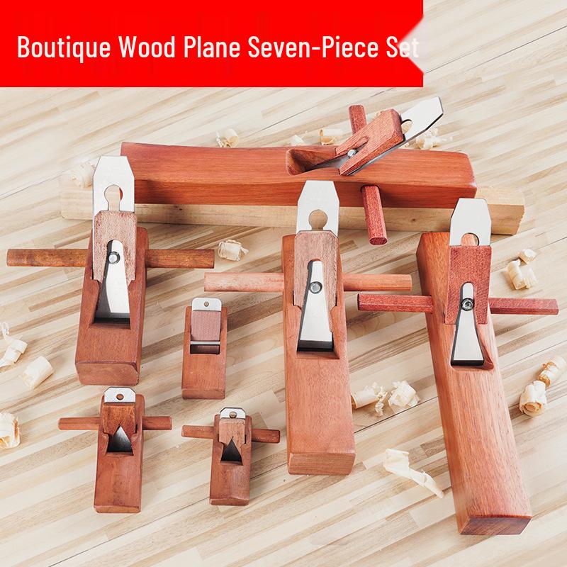 Indonesian Rosewood Carpenter's Hand Plane Set with Blade and Block Plane