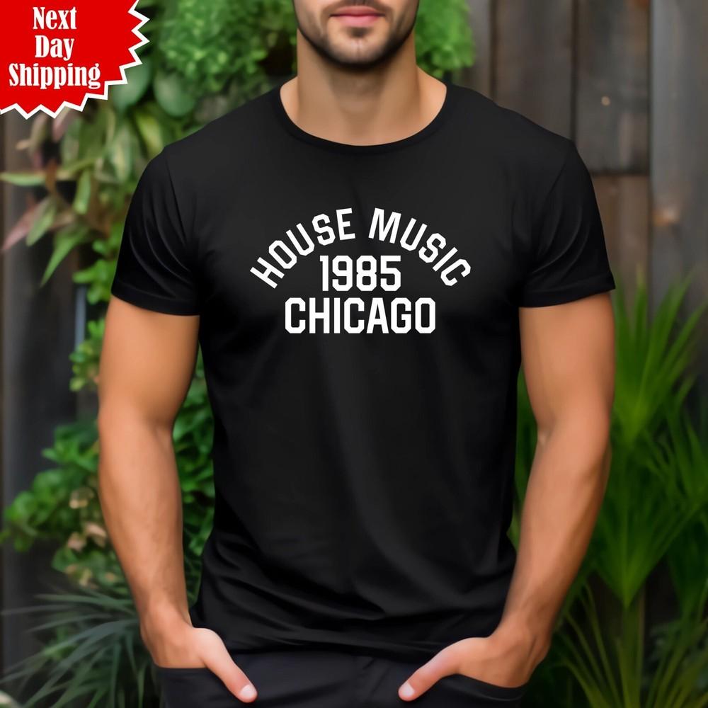 House Music 1985 Chicago Tričko S Potiskem Elektrická Taneční EDM Vtipné Pánské Tričko Top