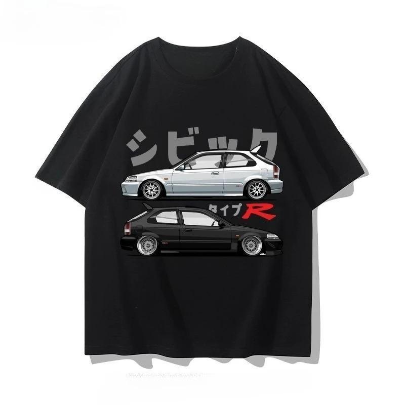 Honda Civic Type R EK9 "JDM Classic" Vintage Oversized Navy T-Shirt | Car Enthusiast Unisex Streetwear Tee